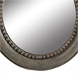 Benjara Round Wooden Framed Mirror with Parrot Sculpture Top- Multicolor