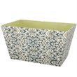 Benjara Rectangular Containers with Narrow Bottom (Set of 3)- Blue and Beige