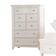 Benjara Contemporary Five Drawers Wooden Chest with Tapered Legs- White