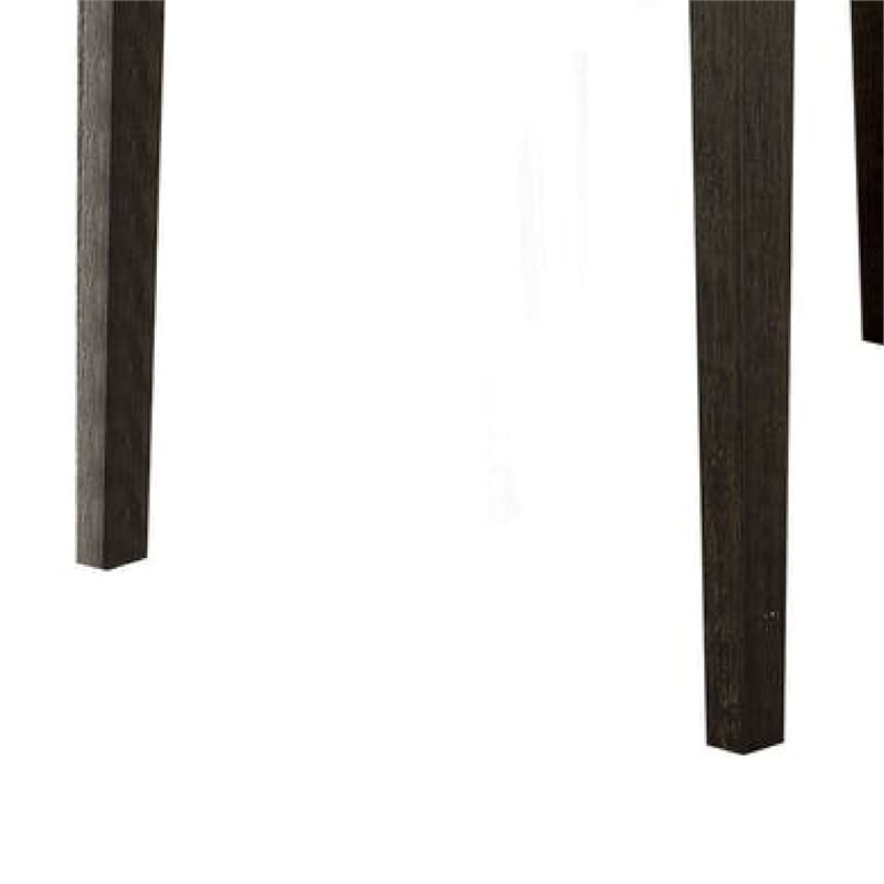 Benjara Wooden Counter Height Table With Marble Top- White and Black