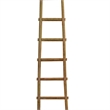 Benjara Transitional Style Wooden Decor Ladder with 6 Steps- Brown