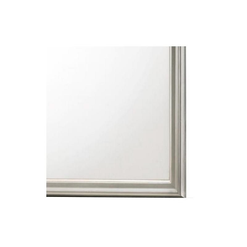 Benjara Square Molded Wooden Frame Dresser Mirror- Antique Silver