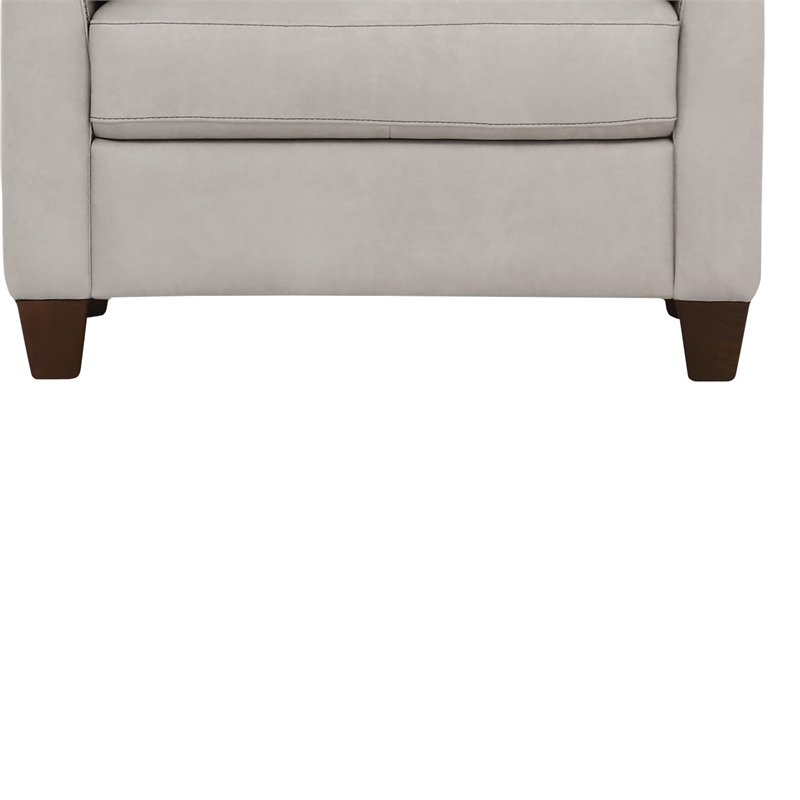 Benjara Leatherette Chair with Tapered Legs and Sloped Armrests- Dusty White