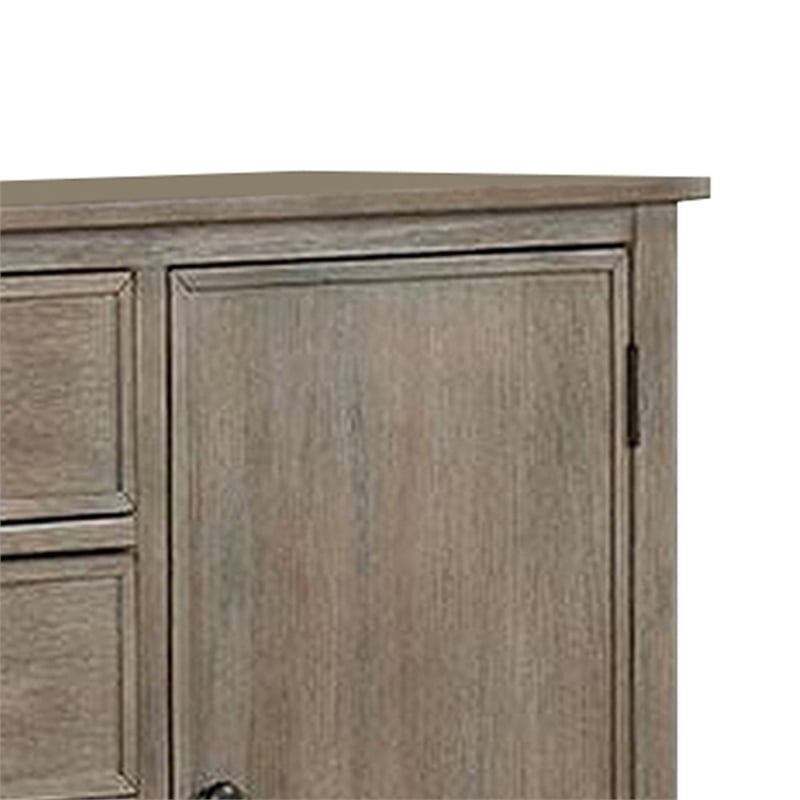 Benjara 4 Drawer Transitional Wooden Chest with Grain Details- Gray