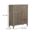 Benjara 4 Drawer Transitional Wooden Chest with Grain Details- Gray