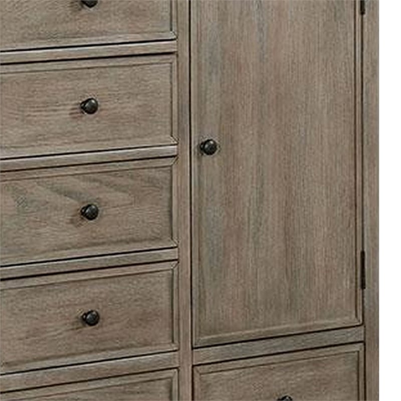 Benjara 4 Drawer Transitional Wooden Chest with Grain Details- Gray