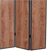 Benjara 3 Panel Foldable Wooden Screen with Grain Details- Brown