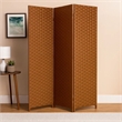 Benjara Wooden Foldable 3 Panel Room Divider with Streamline Design- Dark Brown