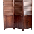 Benjara Traditional Foldable Wooden Shutter Screen with 3 Panels- Brown