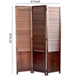 Benjara Traditional Foldable Wooden Shutter Screen with 3 Panels- Brown