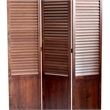 Benjara Traditional Foldable Wooden Shutter Screen with 3 Panels- Brown