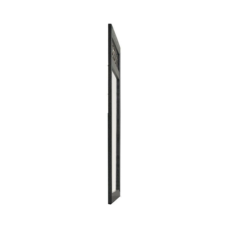 Benjara Kira 22 x 40 Dresser Mirror- Geometric Design- Rubberwood- Black Finish