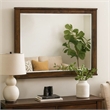 Benjara Bora 34 x 46 Dresser Mirror- Square- Solid Reclaimed Wood- Rustic Gray