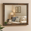 Benjara Bora 34 x 46 Dresser Mirror- Square- Solid Reclaimed Wood- Rustic Gray