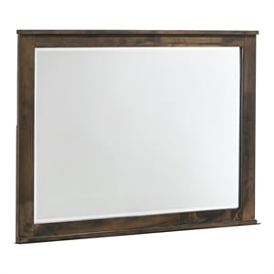 Benjara Bora 34 x 46 Dresser Mirror- Square- Solid Reclaimed Wood- Rustic Gray