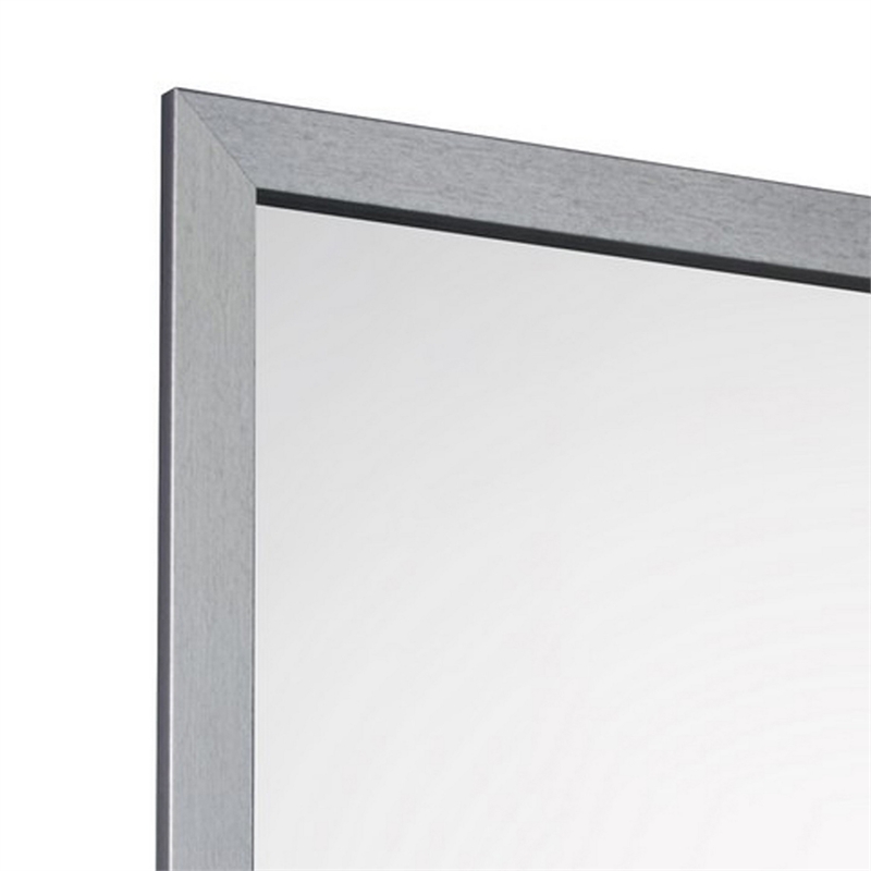Benjara Moko 40 x 40 Dresser Mirror- Square- Modern Style- Gray Finished Frame