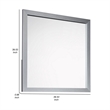 Benjara Moko 40 x 40 Dresser Mirror- Square- Modern Style- Gray Finished Frame
