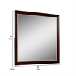 Benjara Umi 39 x 39 Dresser Mirror- Molded Design Solid Wood Cherry Square Frame
