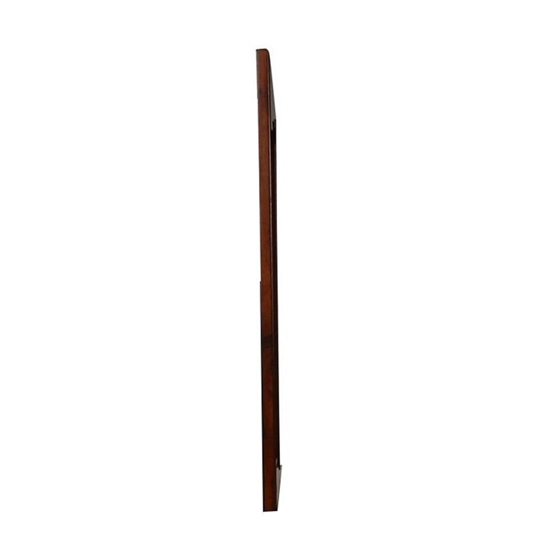 Benjara Umi 39 x 39 Dresser Mirror- Molded Design Solid Wood Cherry Square Frame