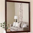 Benjara Umi 39 x 39 Dresser Mirror- Molded Design Solid Wood Cherry Square Frame