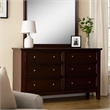 Benjara Umi 39 x 39 Dresser Mirror- Molded Design Solid Wood Cherry Square Frame
