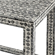 Benjara Set of 2 Nesting Side End Tables- Capiz Inlaid Design- Gray and White