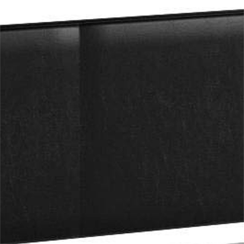 Benjara Shirin Full Size Bed- Wood- Nailhead Trim- Upholstered Headboard- Black