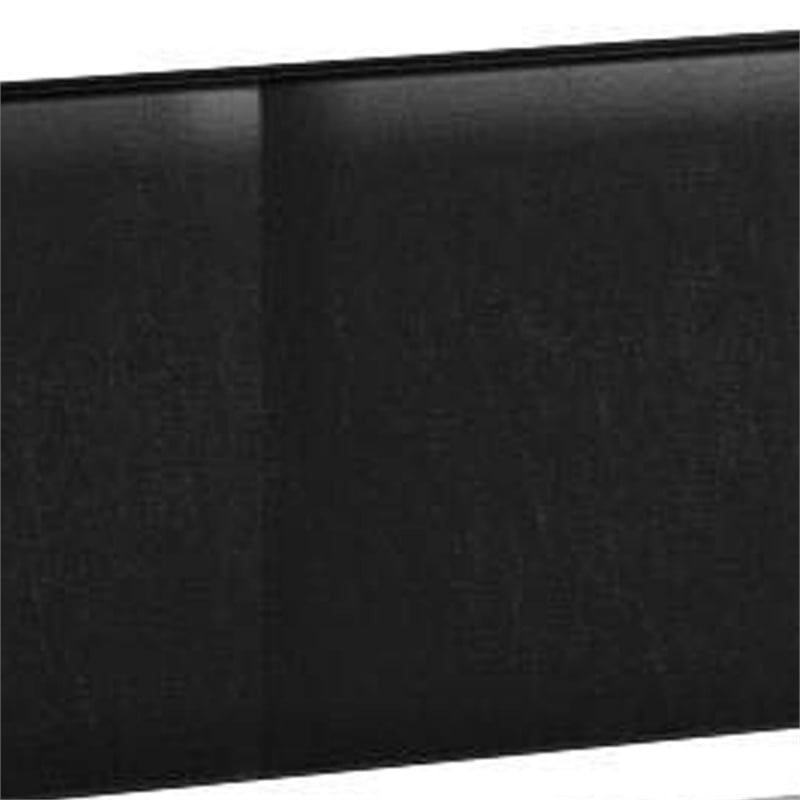 Benjara Shirin Full Size Bed- Wood- Nailhead Trim- Upholstered Headboard- Black