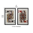 Benjara 24 x 35 Set of 2 Framed Wall Art- King Queen Card Pair- Gold- Black- Red