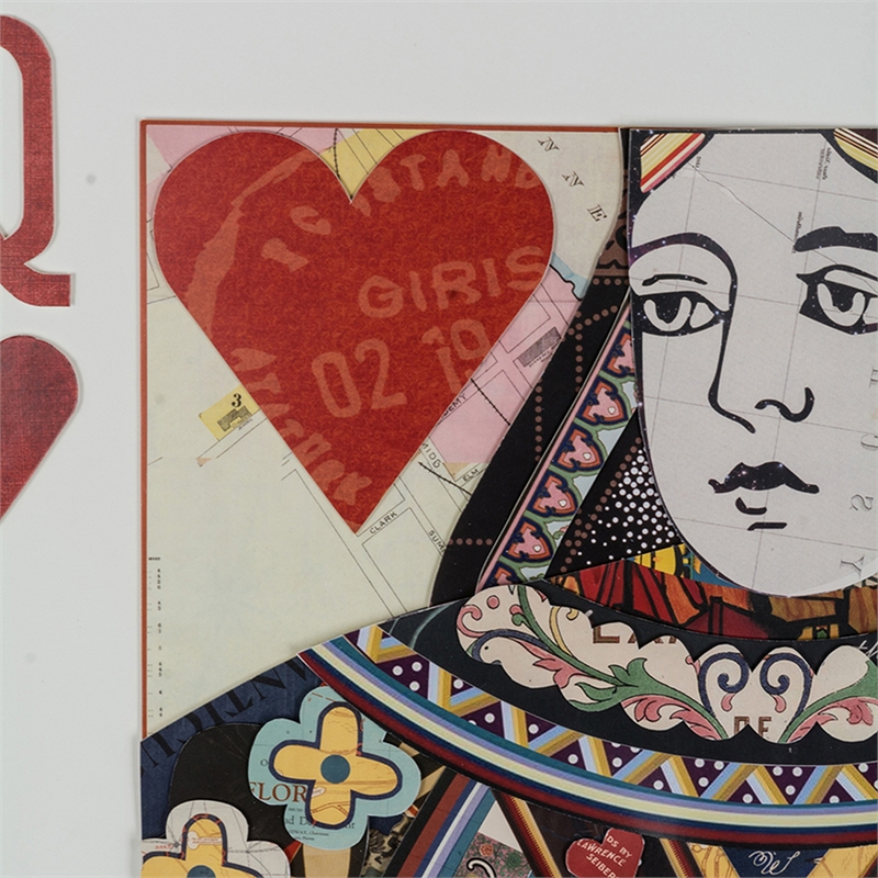 Benjara 24 x 35 Set of 2 Framed Wall Art- King Queen Card Pair- Gold- Black- Red
