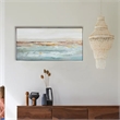 Benjara 30 x 59 Framed Wall Art- Abstract Ocean Oil Painting- Modern White Blue