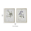 Benjara 24 x 32 Set of 2 Framed Wall Art Prints- Floral- Modern White and Black