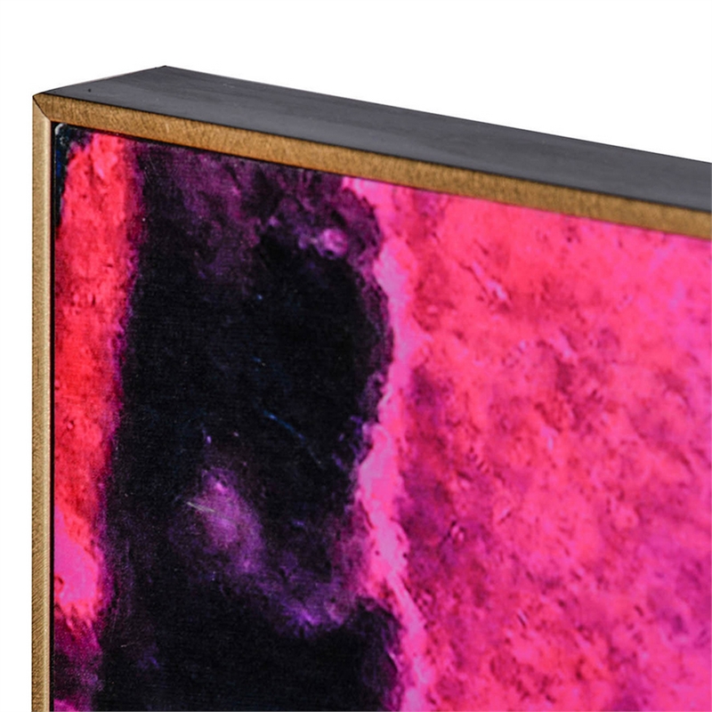 Benjara 35 x 35 Set of 2 Framed Wall Art Prints- Gold Pink/Purple