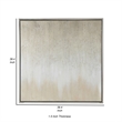 Benjara 39 x 39 Hand Painted Wall Art- Polyester Canvas- Wood- White and Gold