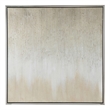 Benjara 39 x 39 Hand Painted Wall Art- Polyester Canvas- Wood- White and Gold