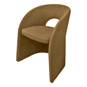 Benjara 24&quot Dining Chair- Art Deco Design- Jade Cushion- Tan Fabric Upholstery