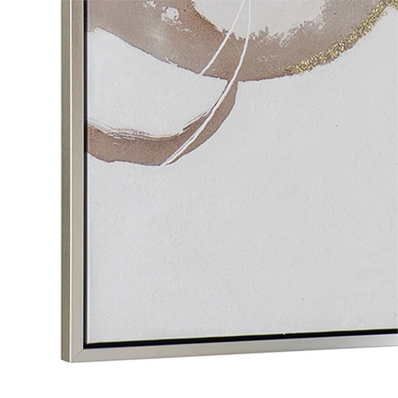 Benjara 35 x 47 L&scape Abstract Art Watercolor Oil Painting- Mixed Gray- Brown