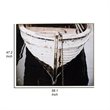 Benjara 47 x 59 Wall Art- Boat Painting - Black/White