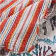 Benjara Wade 50 x 60 Quilted Throw Blanket with Fill- Corals & Seashells Design