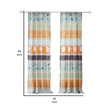 Benjara Nite Set of 2 Microfiber Window Curtains- Floral and Striped- Multicolor