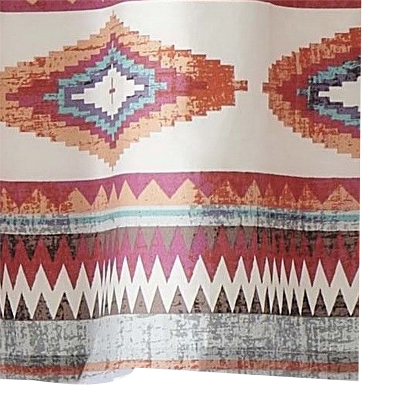 Benjara Pimi 16 x 84 Window Valance- Metallic Grommet- Southwest Print- Bronze