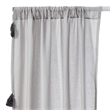 Benjara Xumi 4 Piece Window Curtain- 2 Panels with Tie Backs- Modern Gray Finish