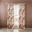 Benjara Lire 4 Piece Window Curtain Panel Set- Floral Print- Modern Multicolor