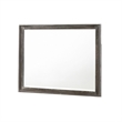 Benjara Zavi 32 x 40 Dresser Mirror- Rectangular- Glass- Nutmeg Brown Finish