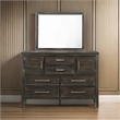 Benjara Zavi 32 x 40 Dresser Mirror- Rectangular- Glass- Nutmeg Brown Finish