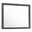 Benjara Zavi 32 x 40 Dresser Mirror- Rectangular- Glass- Nutmeg Brown Finish