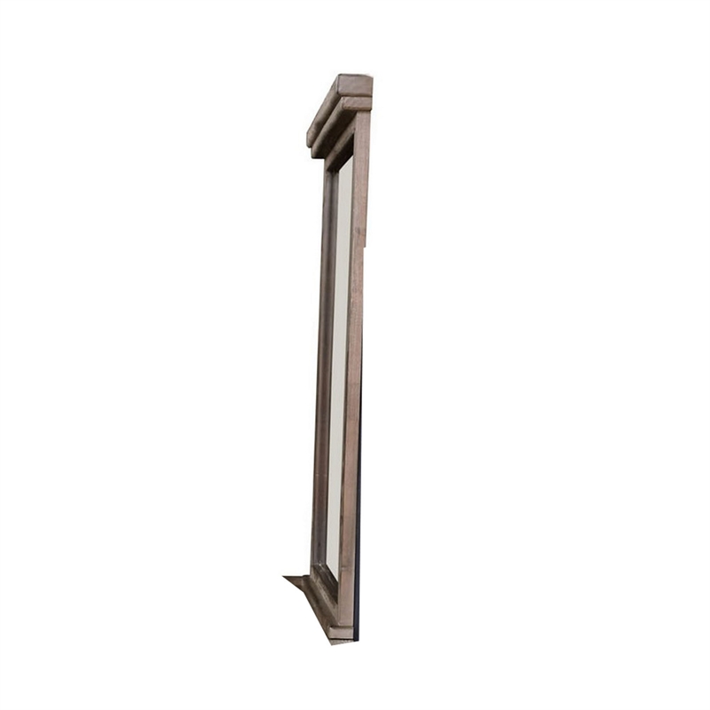 Benjara Lan 40 x 47 Dresser Mirror- Tempered Glass- Rectangular- Rustic Taupe