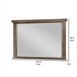 Benjara Lan 40 x 47 Dresser Mirror- Tempered Glass- Rectangular- Rustic Taupe