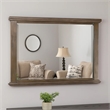 Benjara Lan 40 x 47 Dresser Mirror- Tempered Glass- Rectangular- Rustic Taupe