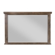 Benjara Lan 40 x 47 Dresser Mirror- Tempered Glass- Rectangular- Rustic Taupe